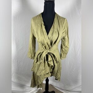 Zara Linen Wrap Dress